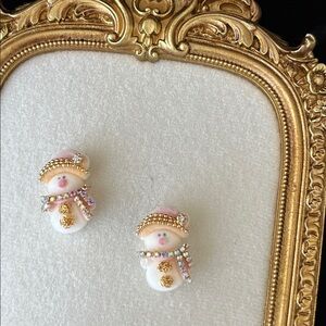 🎁Snowman Earrings - Perfect for winter!-925 Sterling Silver Post🎁
